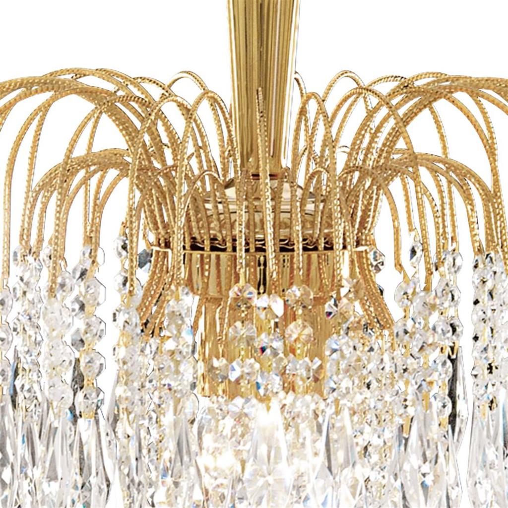 Waterfall 3Lt Ceiling Pendant - Gold & Crystal