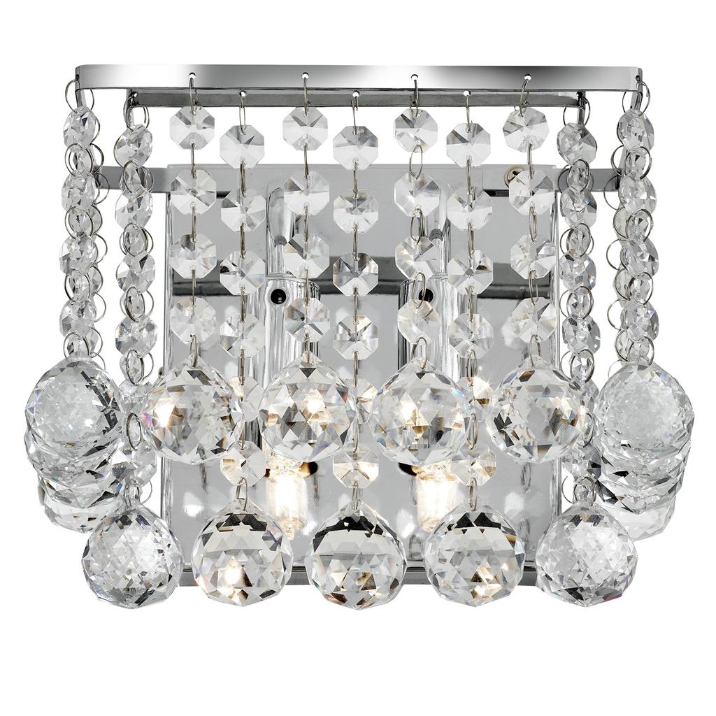 Hanna 2Lt Flush Ceiling Light - Chrome & Clear Crystal