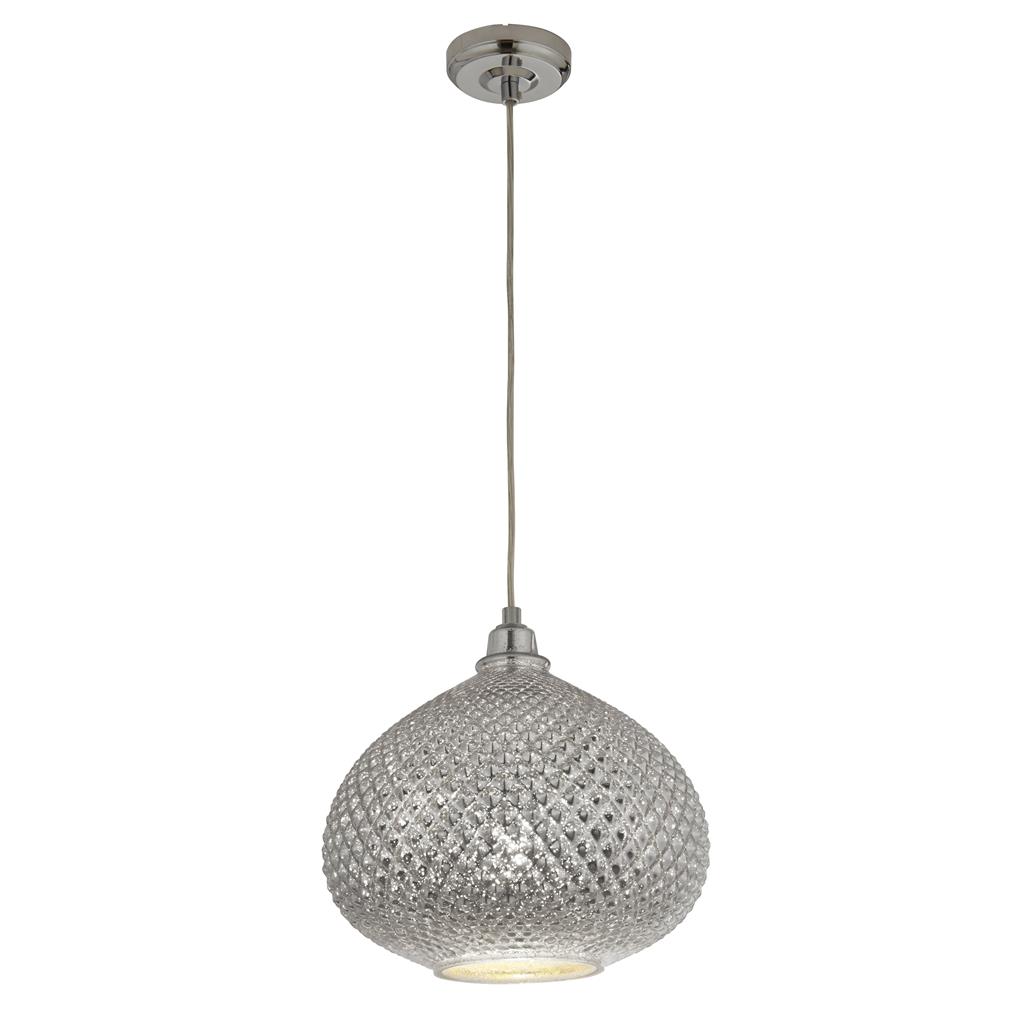 Dot Hobnail Ceiling Pendant Silver and Hobmail Glass