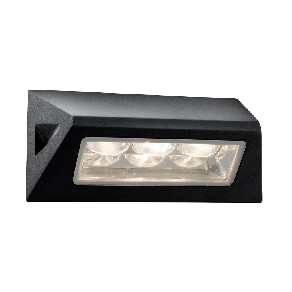 Peru LED Outdoor Wall Light - Black with Glass Diffuser,IP44