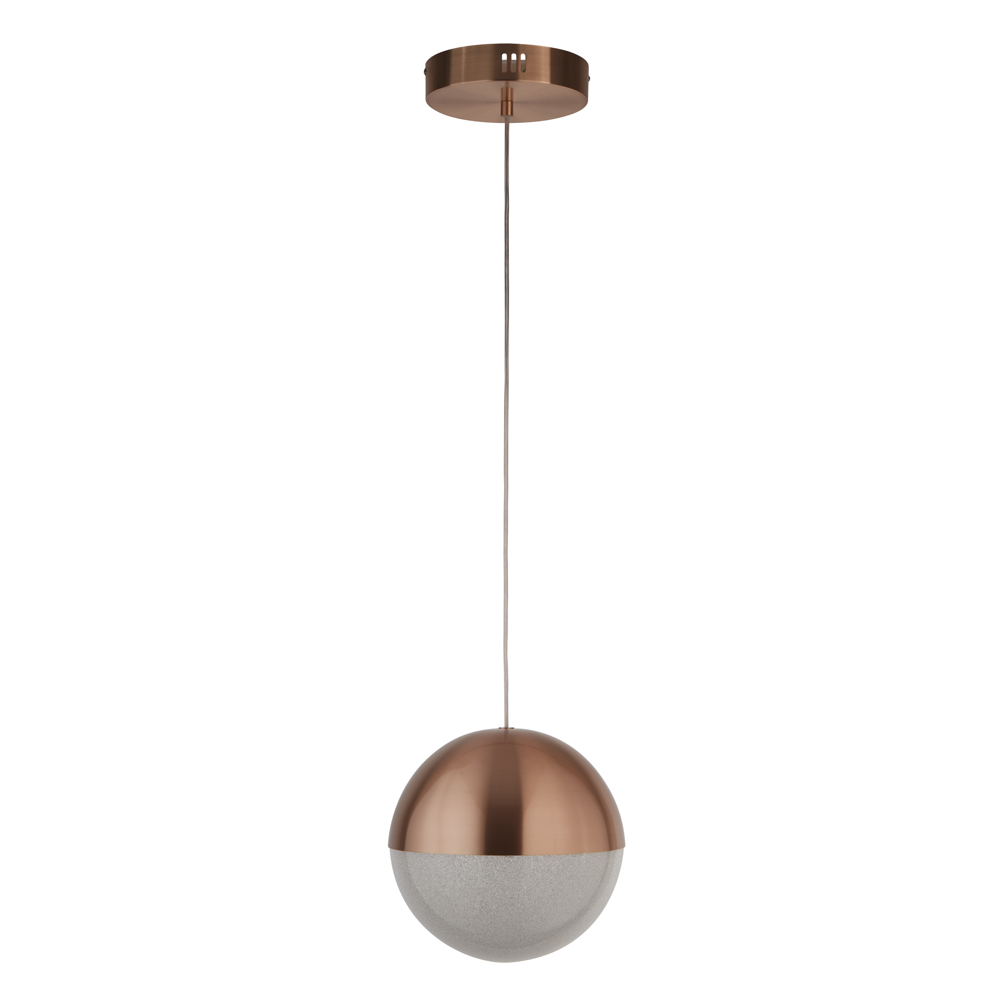 Marbles Pendant - Copper Metal & Crushed Ice Shade