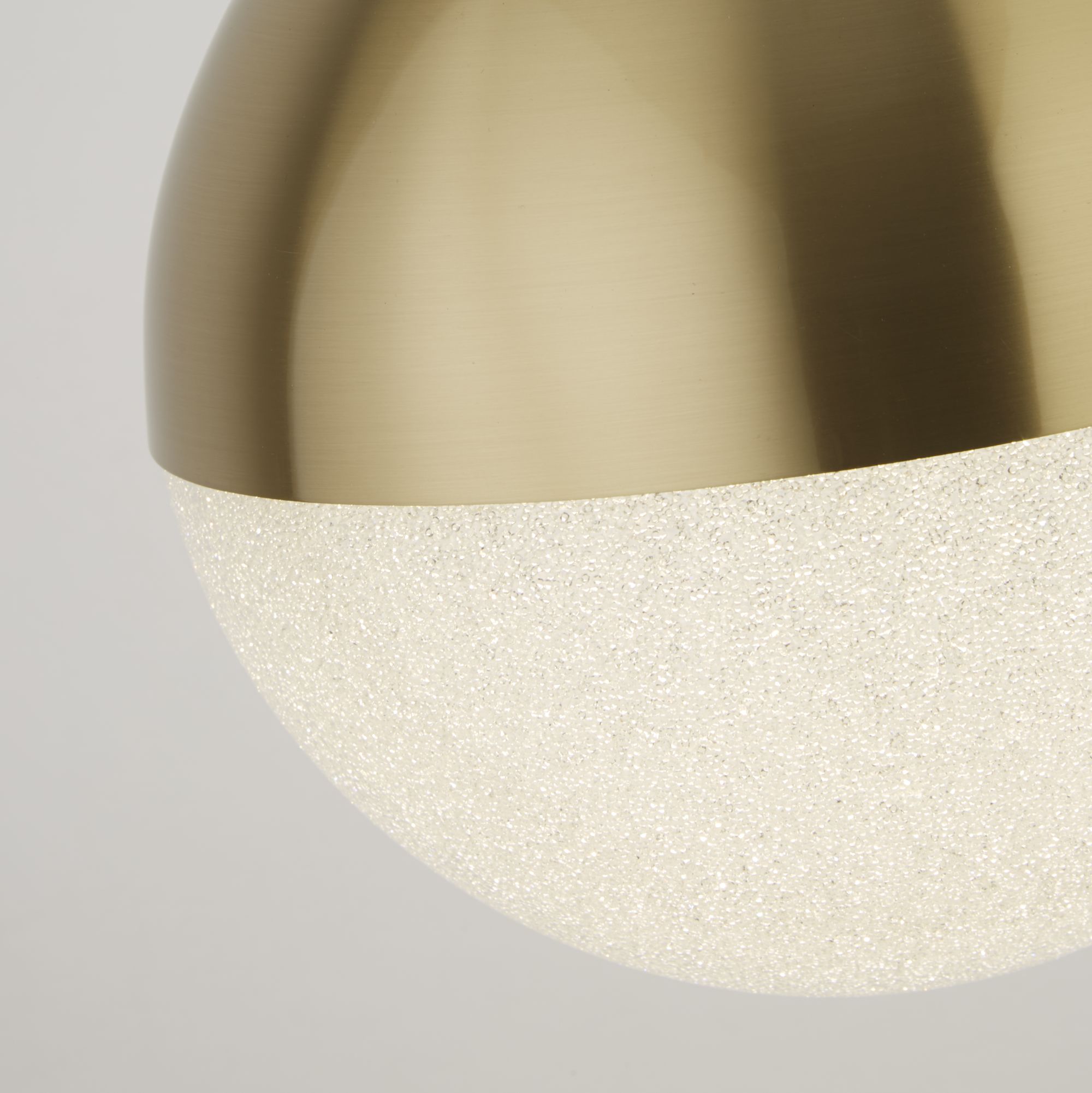 Marbles Pendant - Satin Brass Metal & Crushed Ice Shade