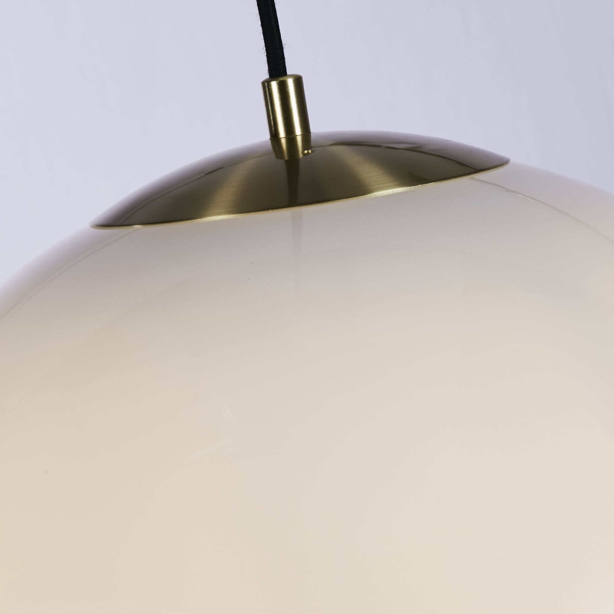 Atom II Pendant - Satin Brass & Opal Glass