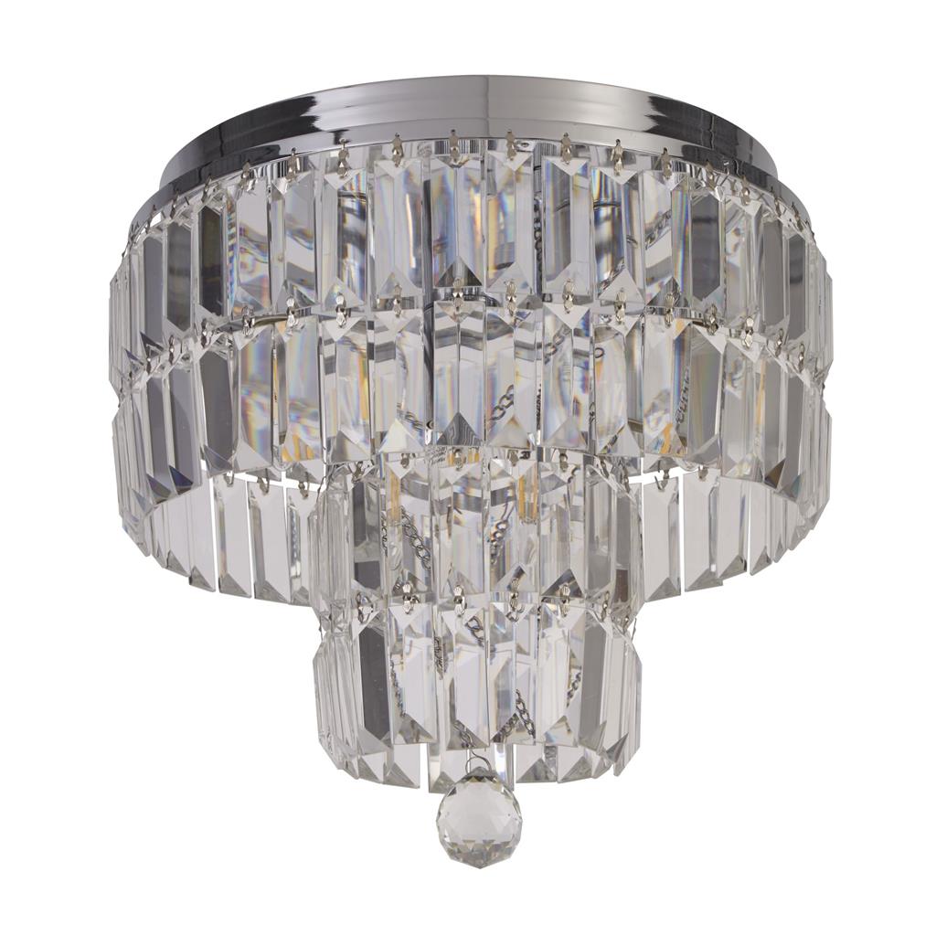 Empire 4Lt Ceiling Light - Chrome & Clear Glass, IP44