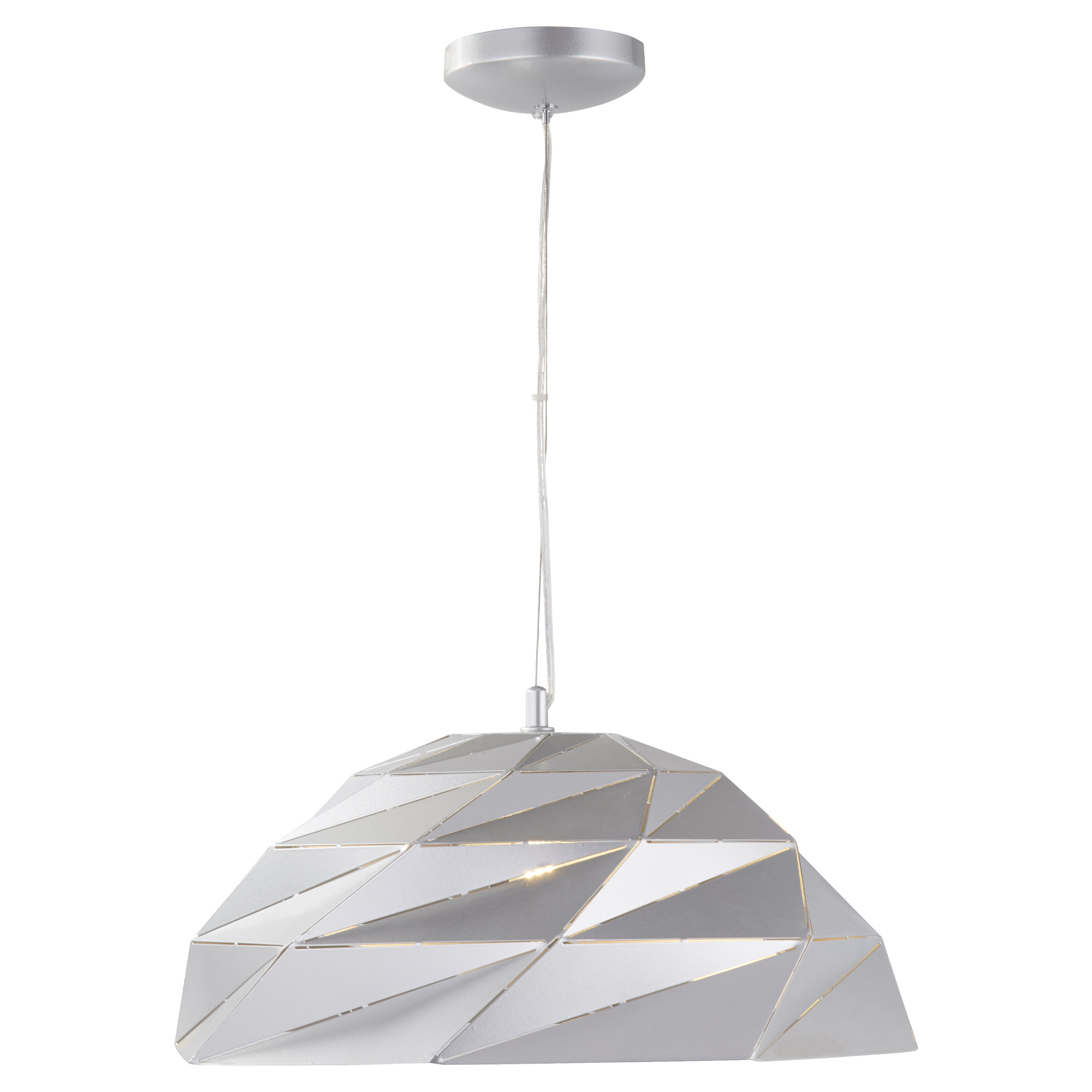 Origami Dome Pendant - Metallic Silver