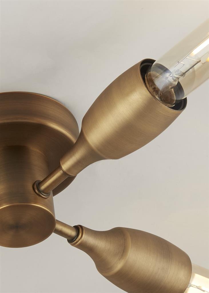Tubes 4Lt Flush Ceiling Light - Bronze Metal