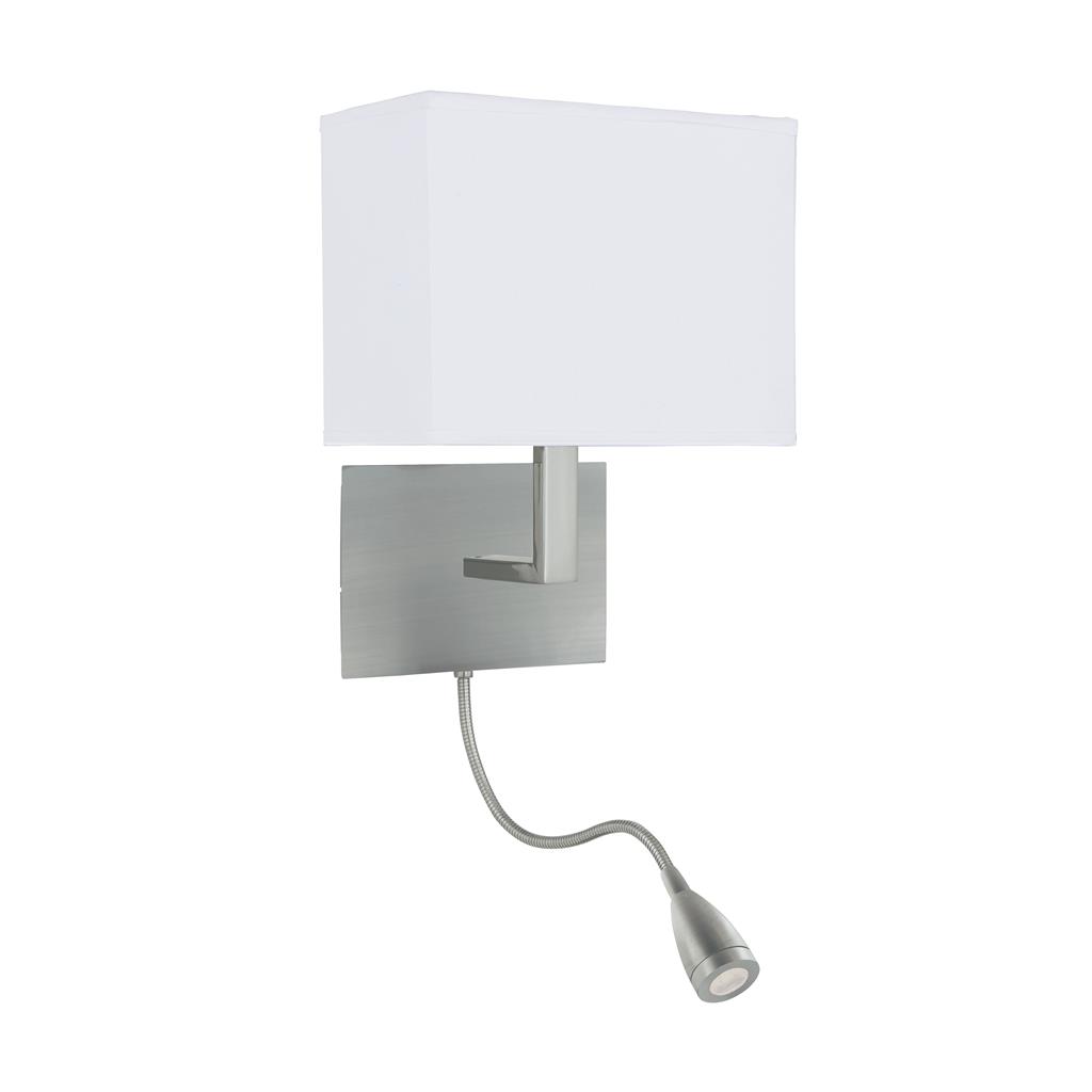 Hotel LED 2LT Adjustable Wall Light - Satin Silver