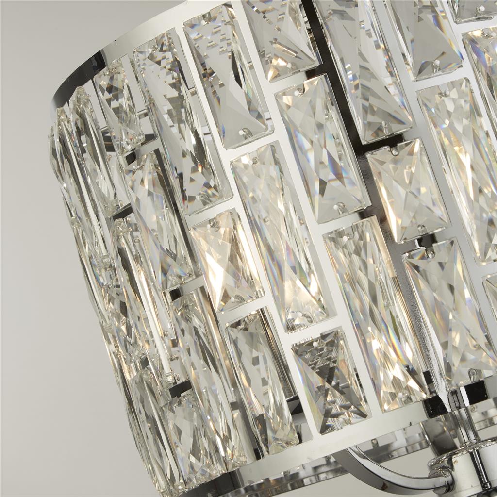 Bijou 3Lt Ceiling Pendant - Chrome & Crystal Glass