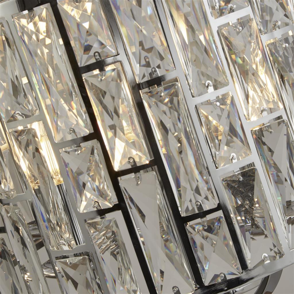 Bijou 5Lt Ceiling Pendant - Chrome & Crystal Glass