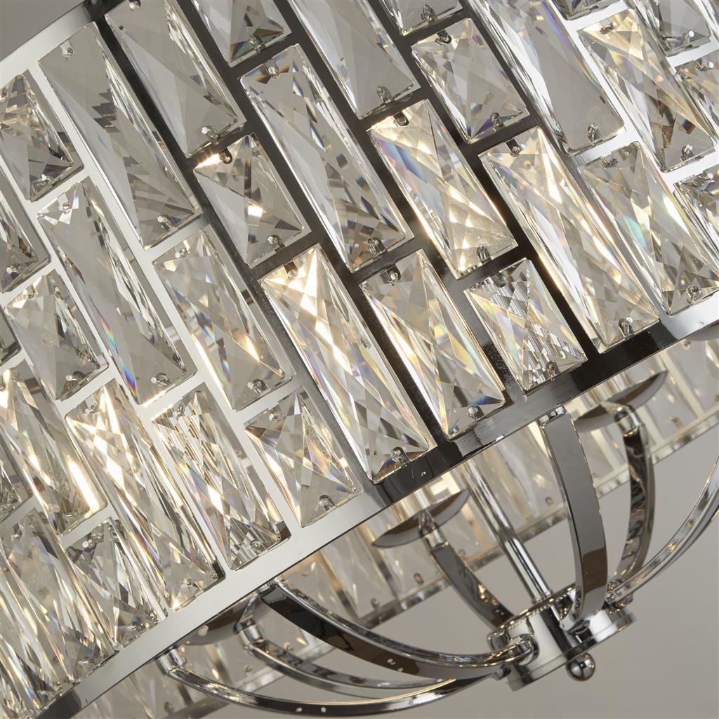 Bijou 8Lt Ceiling Pendant - Chrome & Crystal Glass