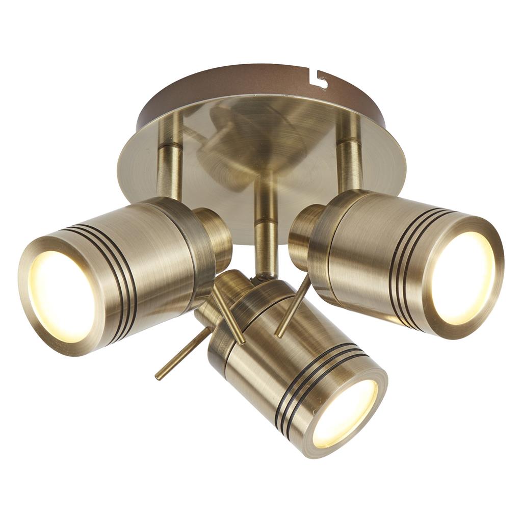 Samson 3Lt Round Spotlight - Antique Brass, IP44