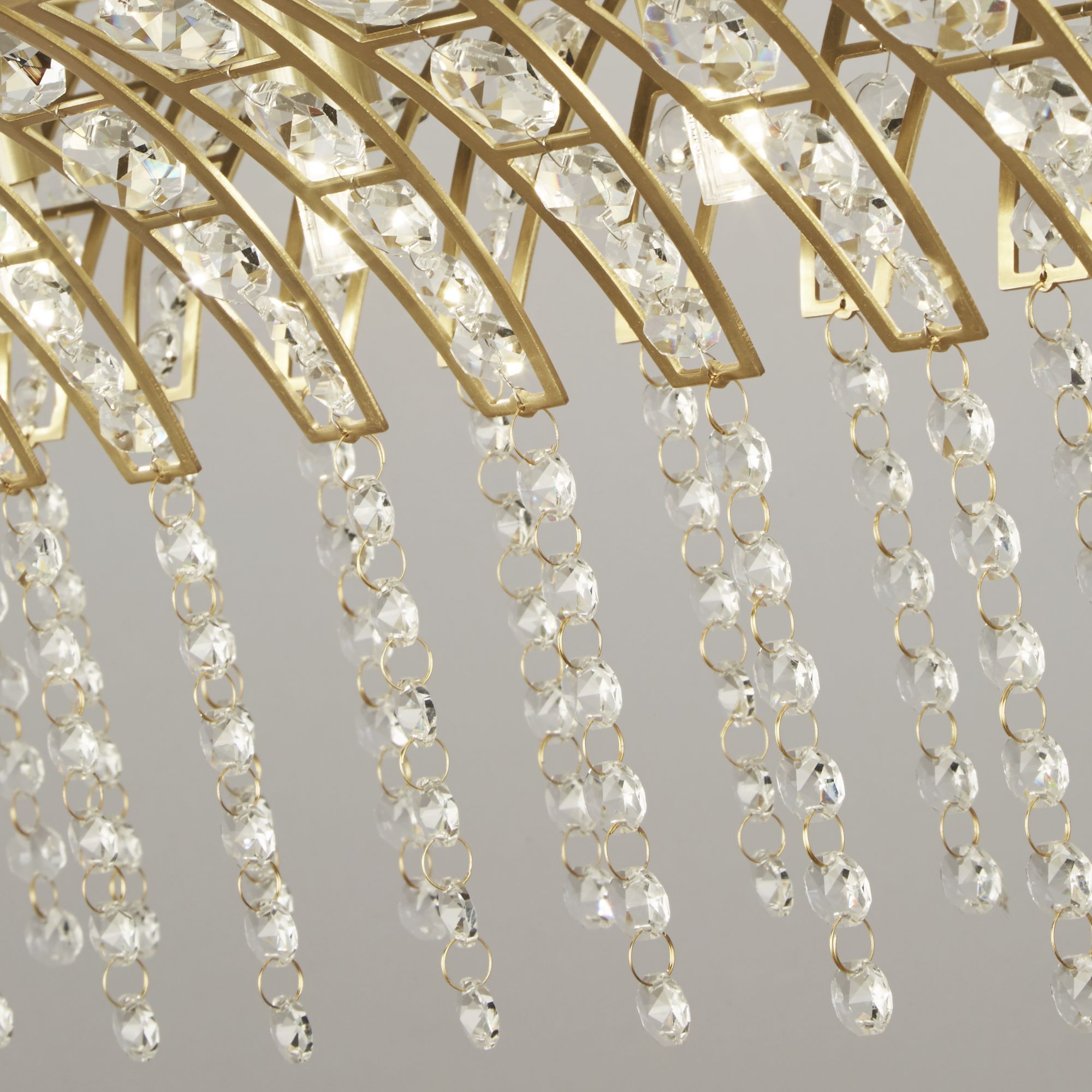 Gemma 8Lt Bar Pendant - Satin Brass & Clear Crystal