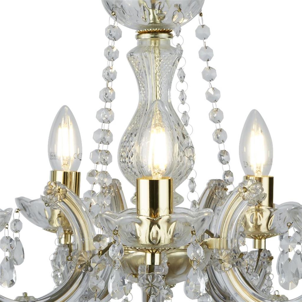 Marie Therese 5Lt Pendant
Polished Brass, Clear Crystal