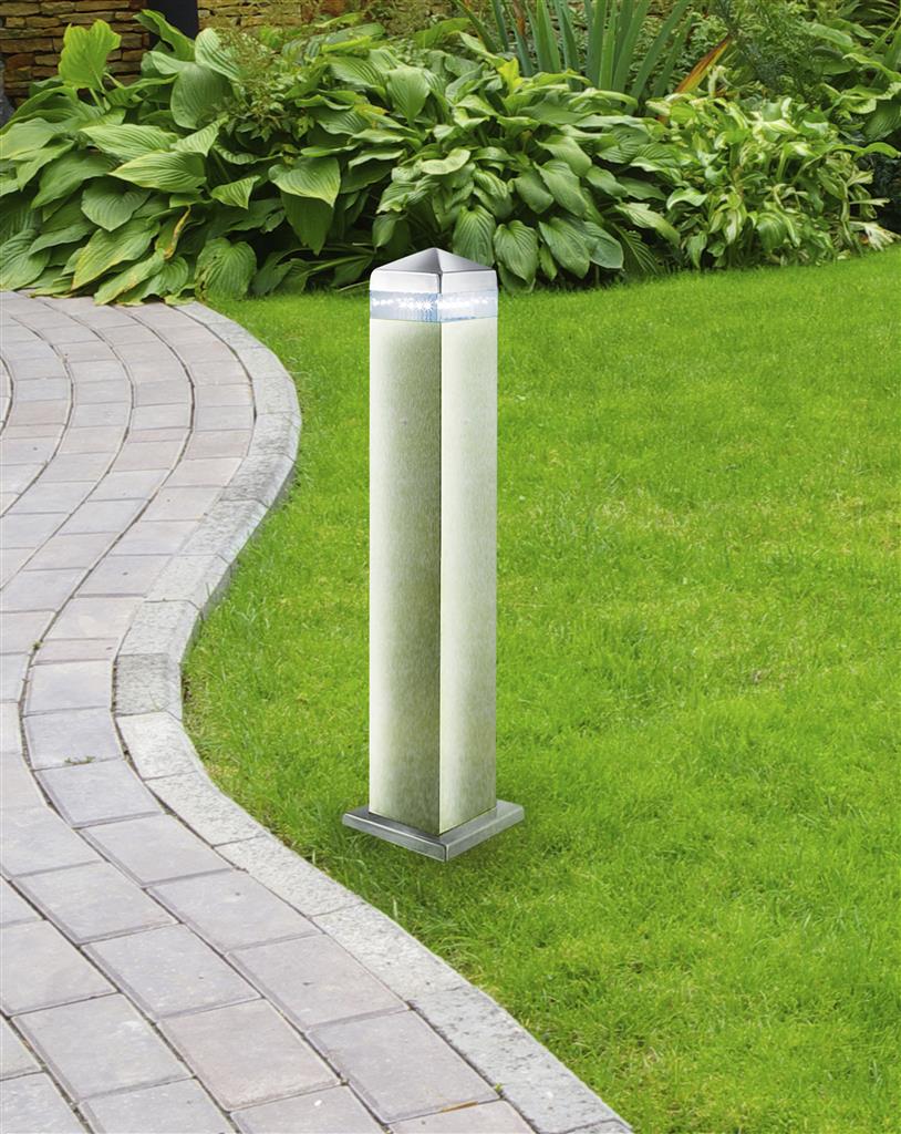India 16Lt 450mm LED Outdoor Post - Satin Silver, IP44