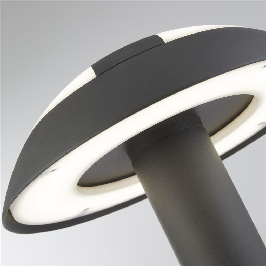 Mushroom LED Outdoor Post - Dark Grey & Opal Diffuser, IP44