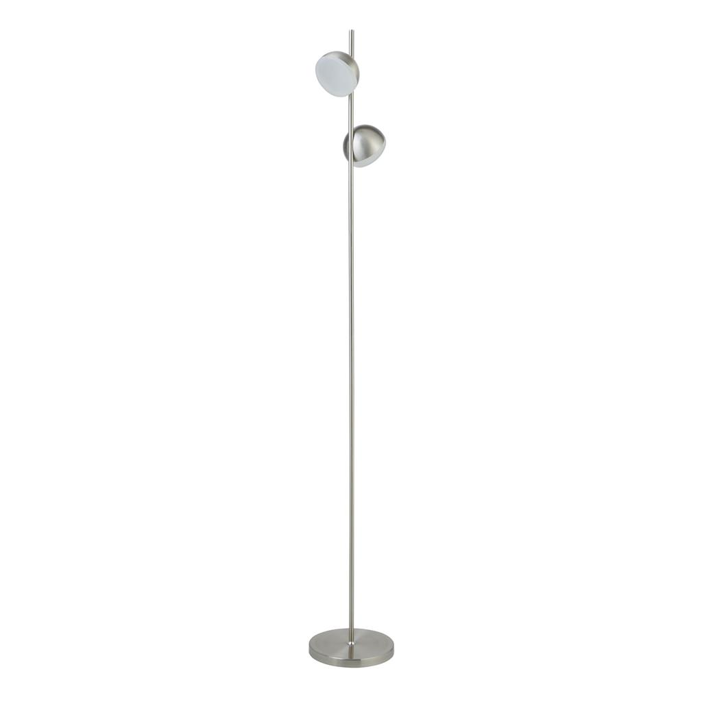 Tully Floor Lamp - Satin Silver Metal & Frosted Shade