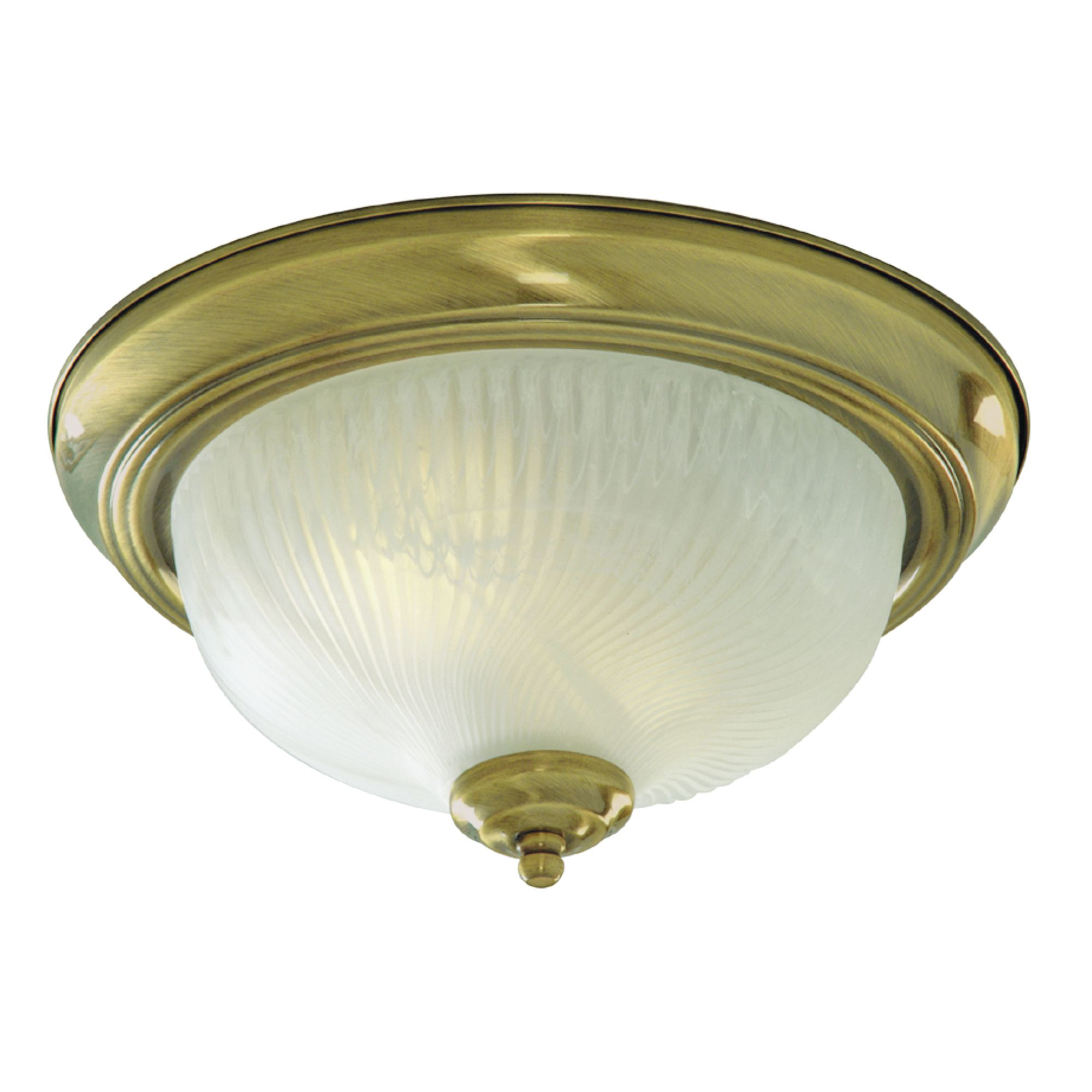 Parma 11Lt Flush Ceiling Light - Antique Brass & Glass