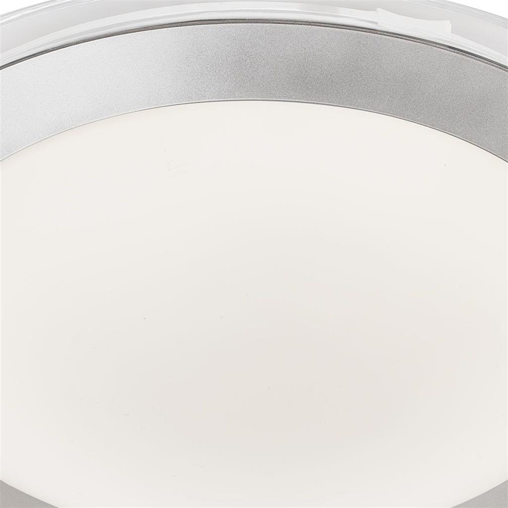 Chester LED Bathroom Flush  -  Acrylic & Silver Metal, IP44
