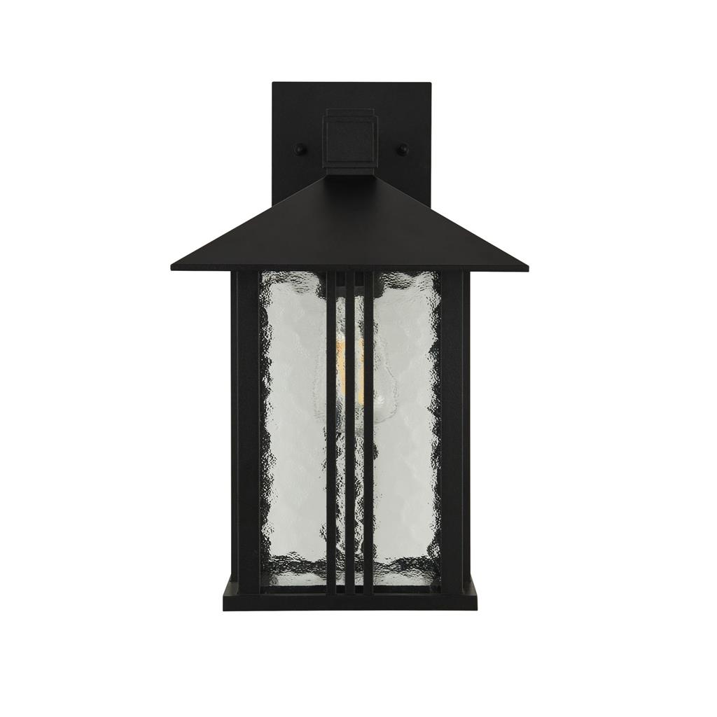 Venice Outdoor Wall Light -Black with Water Glass, IP44