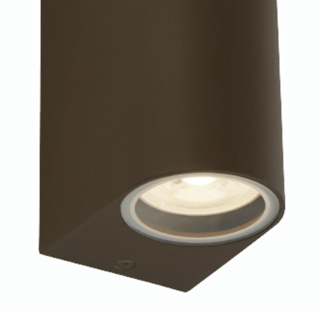 Eiffel Outdoor 2Lt Wall Light- Rustic Brown, Clear & Frosted