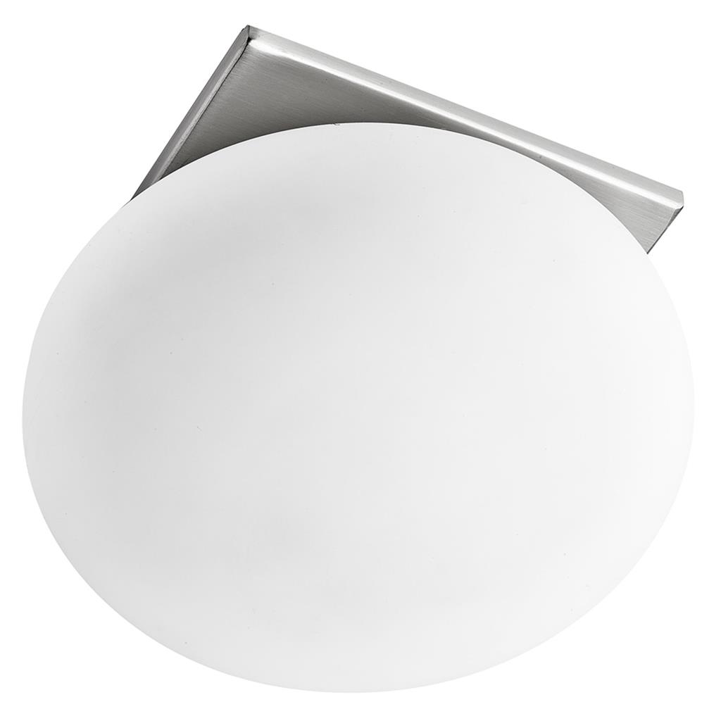Recessed 1Lt Ceiling - Satin Silver, Opal Glass