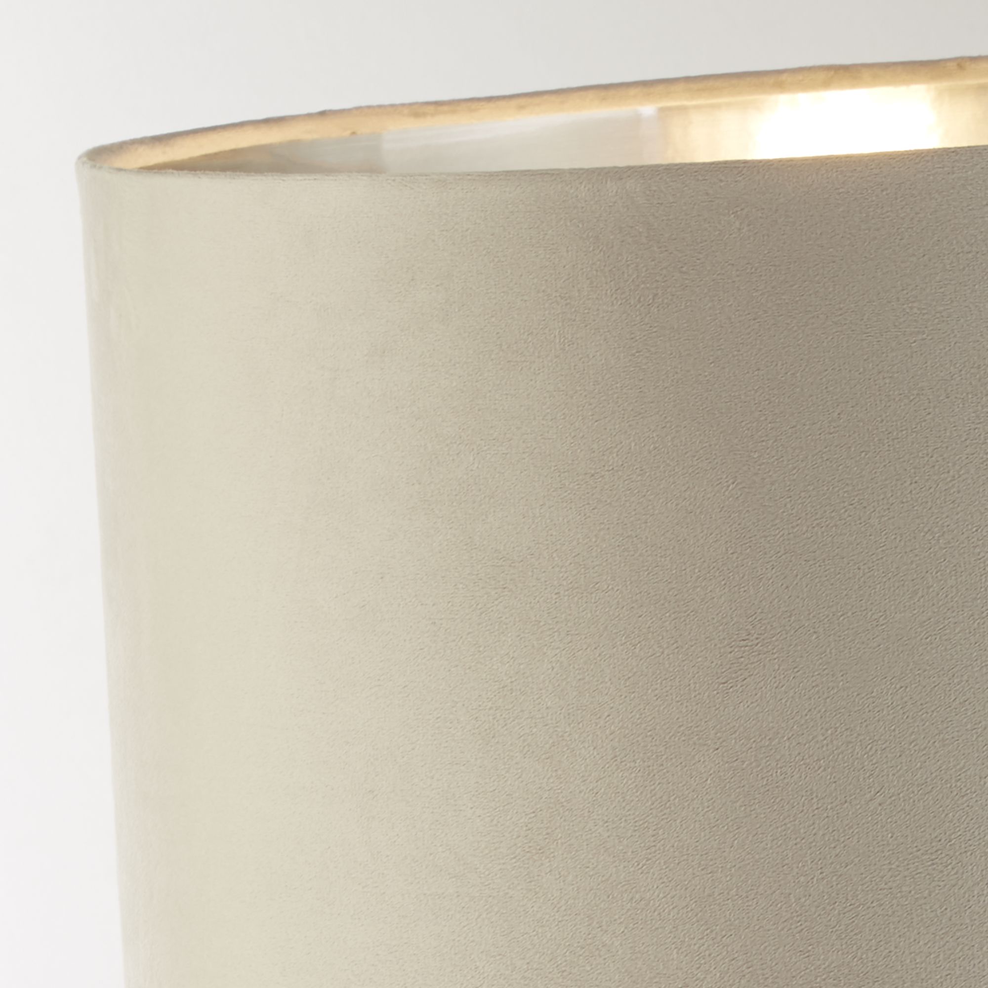 Whitby Table Lamp - Chrome Metal & Taupe Velvet Shade