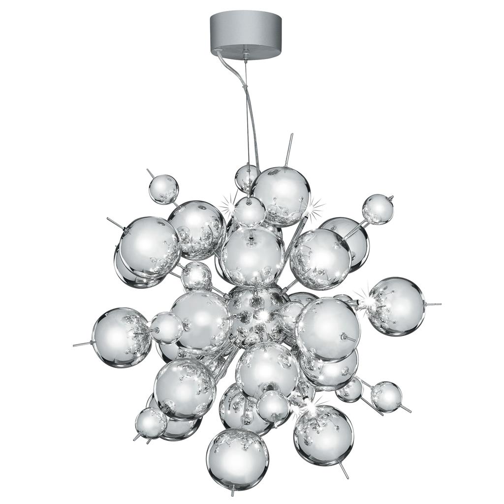 Molecule 12Lt Pendant  - Polished Chrome Metal & Glass