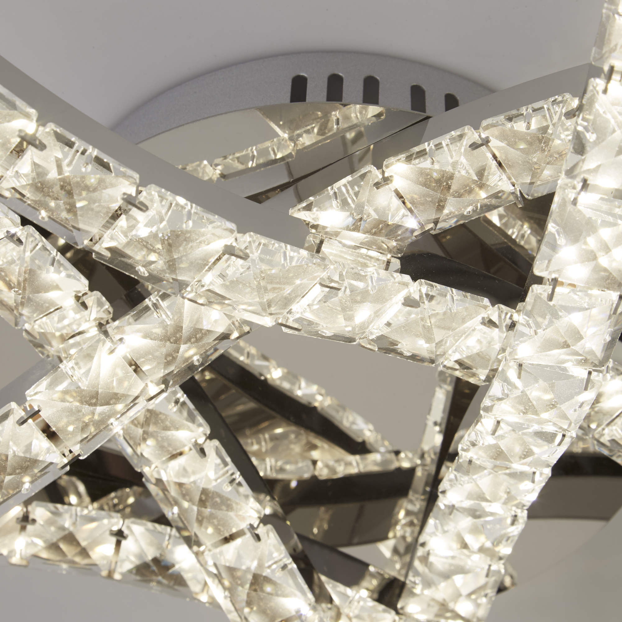 Lux & Belle 5 Arm LED Ceiling Flush - Chrome & Clear Crystal