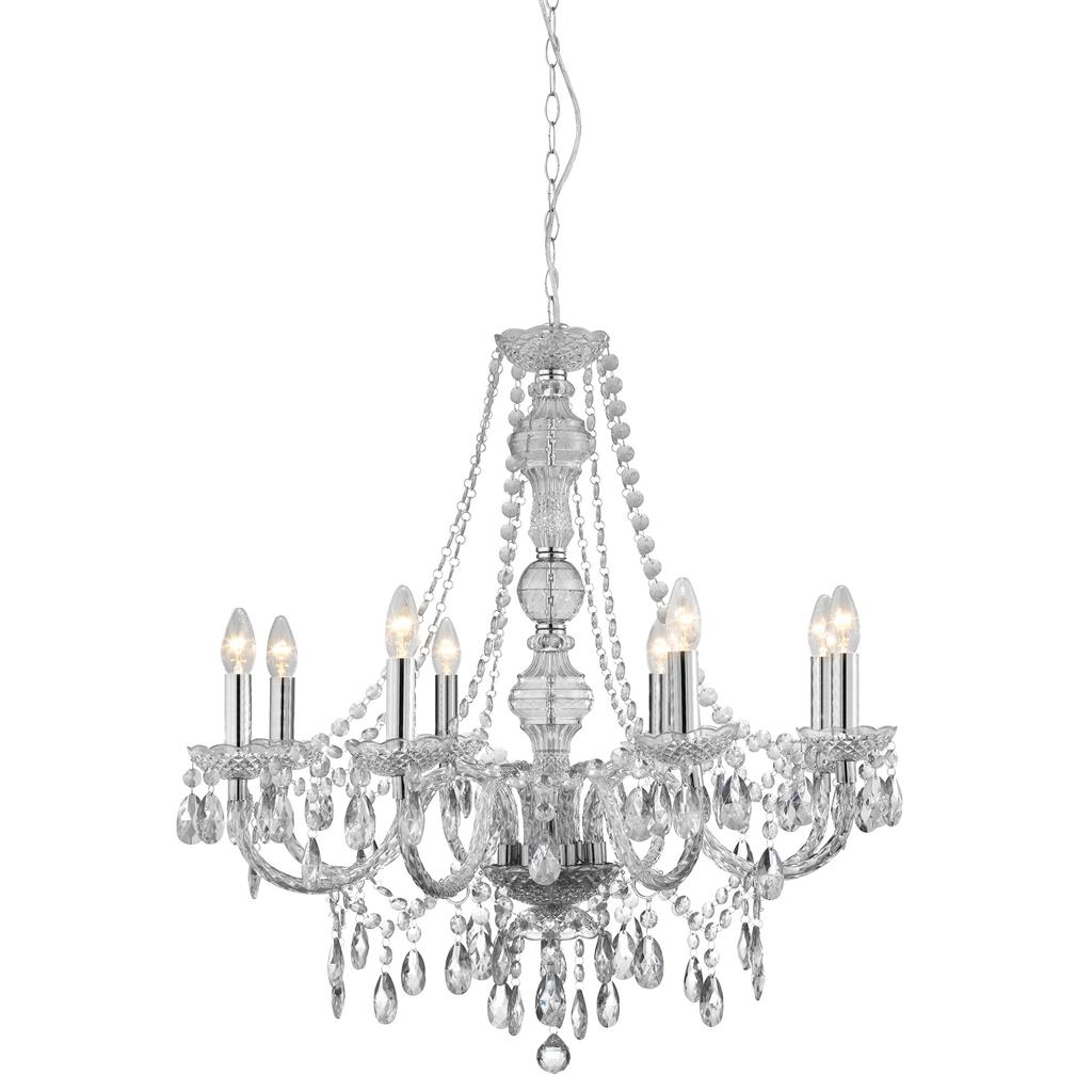 Marie Therese  8Lt Pendant - Clear Glass & Acrylic