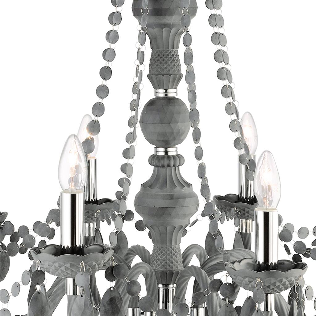 Marie Therese 8Lt Ceiling Pendant - Grey Glass & Acrylic