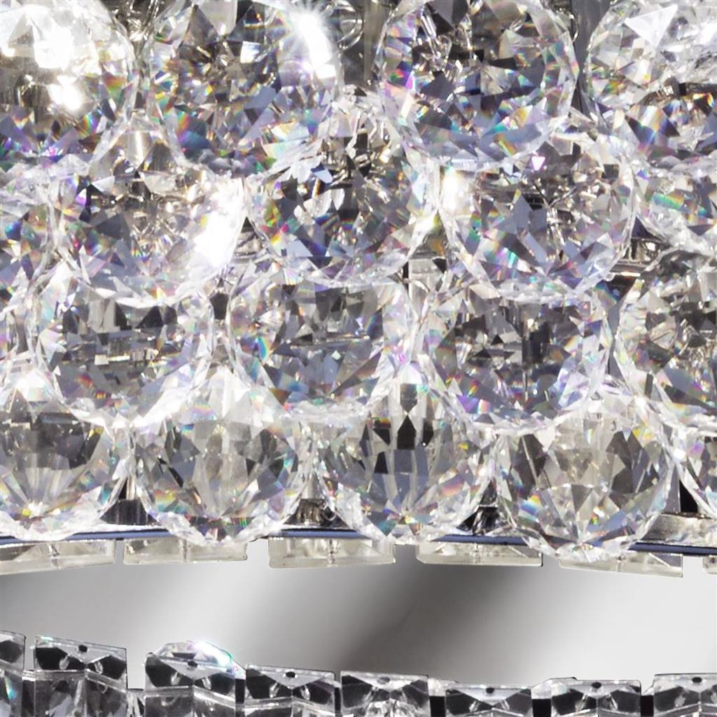 Vesuvius  10Lt Pendant - Chrome Metal & Clear Crystal