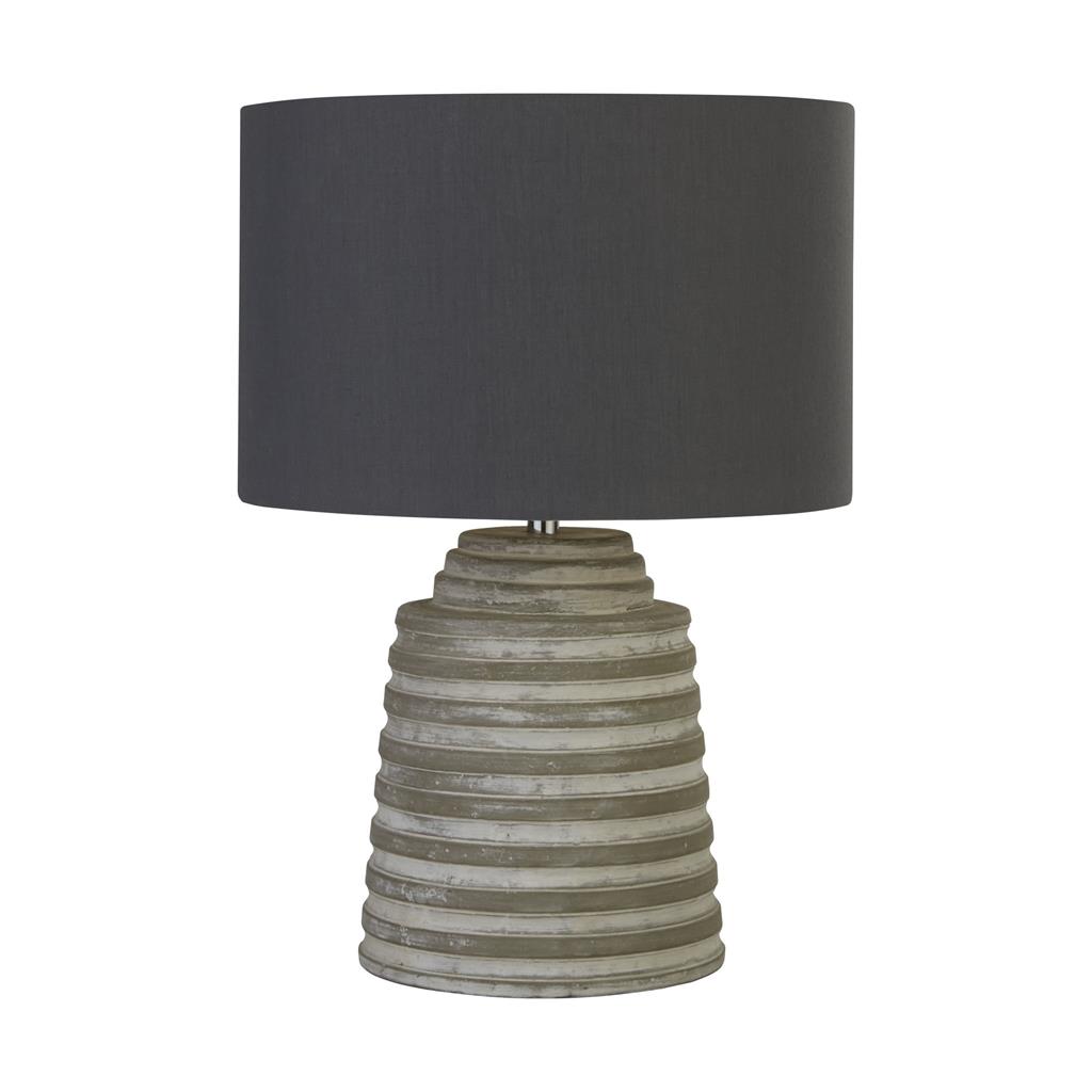Liana Table Lamp - Cement Base & Fabric Shade