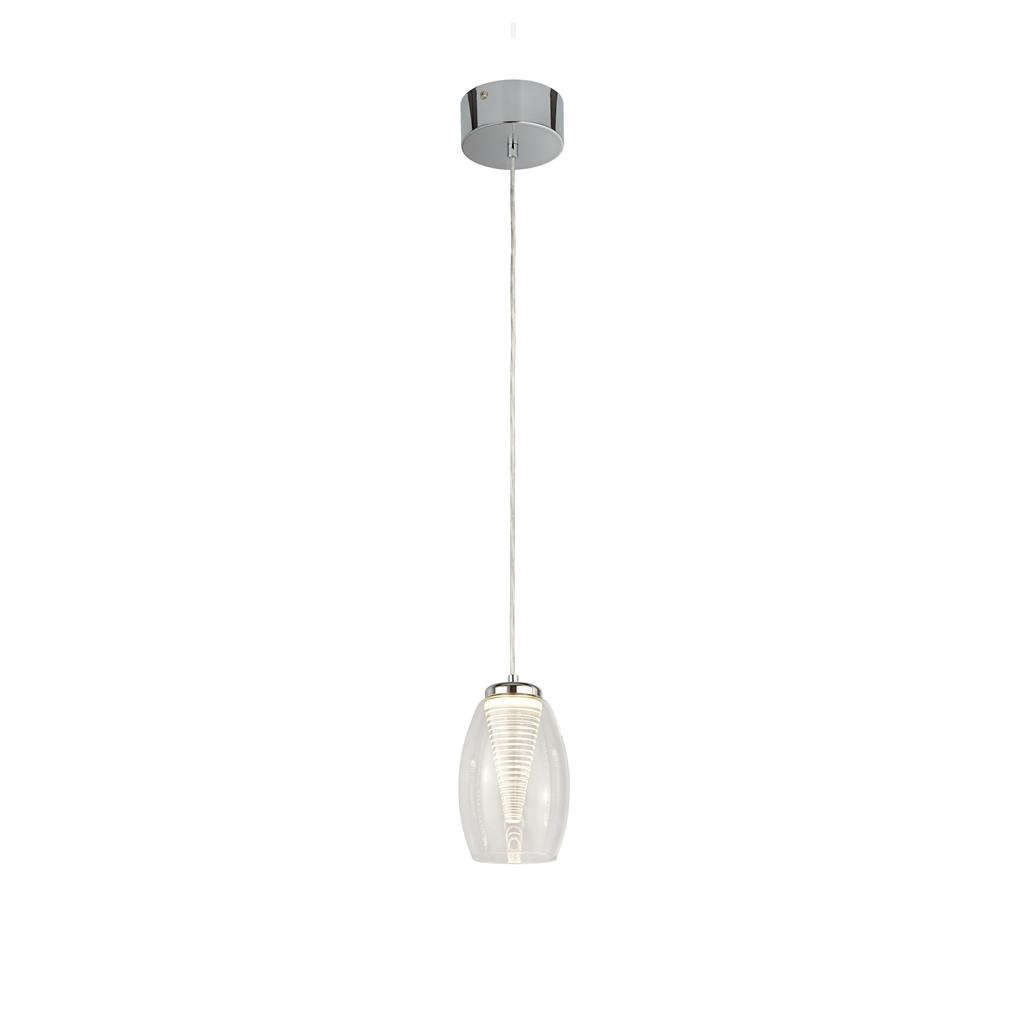 Cyclone Ceiling Pendant - Chrome & Clear Glass