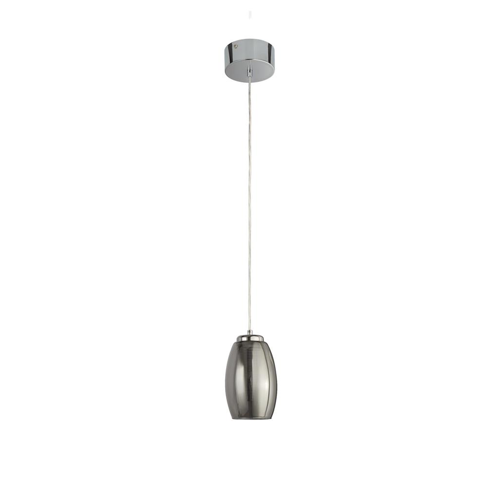 Cyclone Ceiling Pendant - Chrome & Smoked Glass