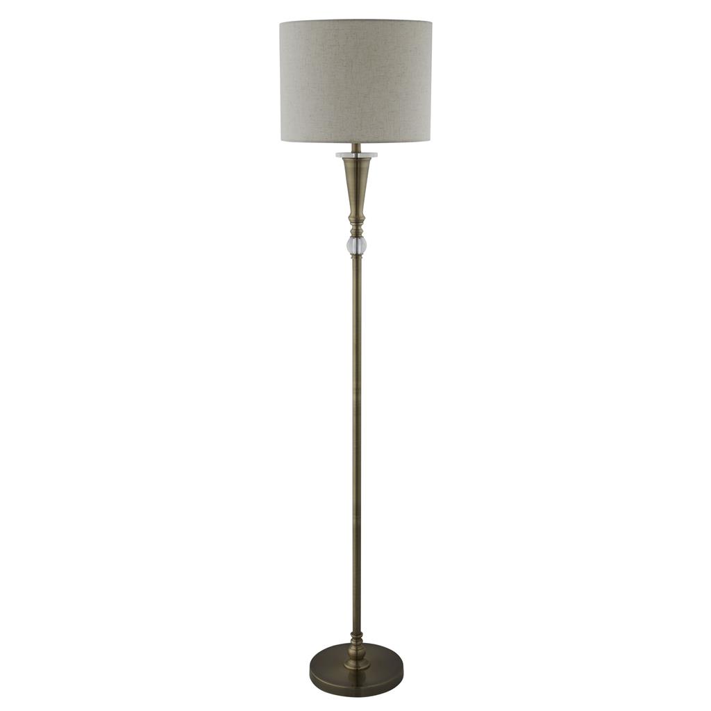 Oscar Floor Lamp - Antique Brass & Linen Shade
