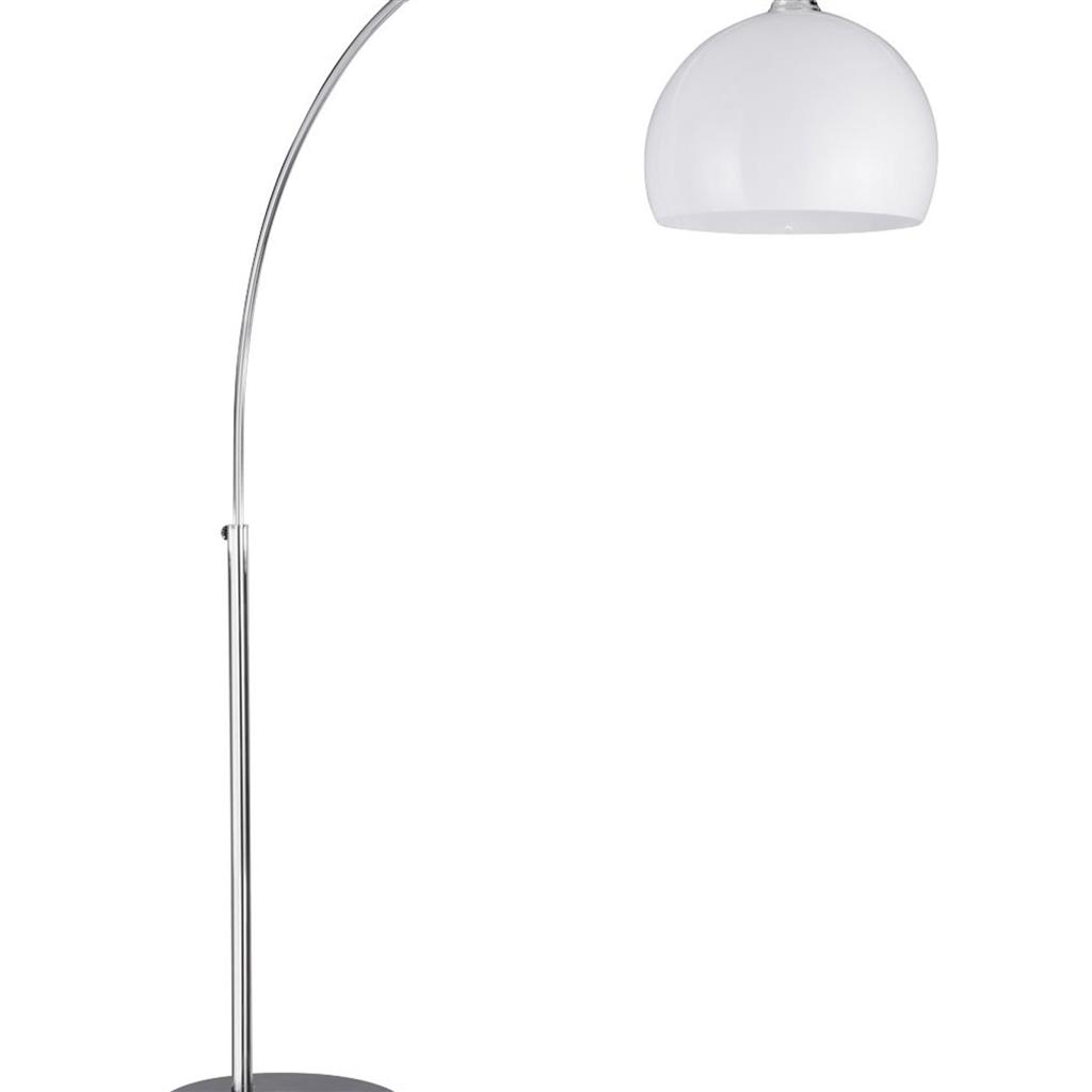 Arcs Floor Lamp - Chrome, Black Marble Base & White Shade