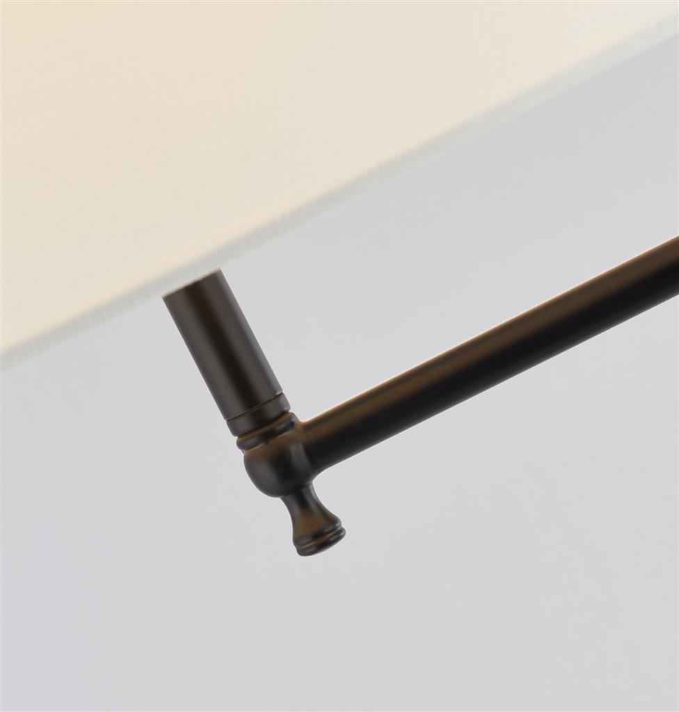 Munich Adjustable Floor Lamp - Matt Black, Linen Shade