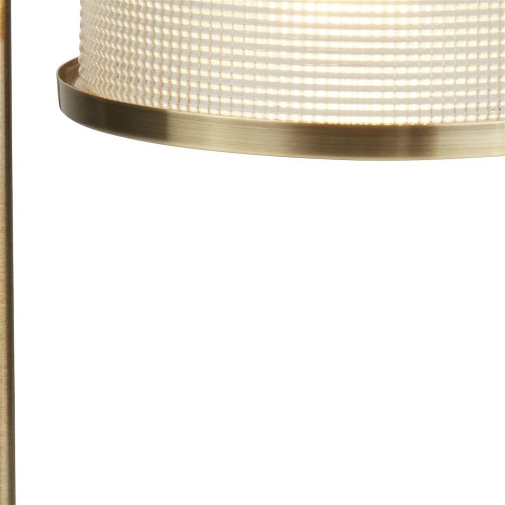 Bistro II Table Lamp - Antique Brass & Holophane Style Glass