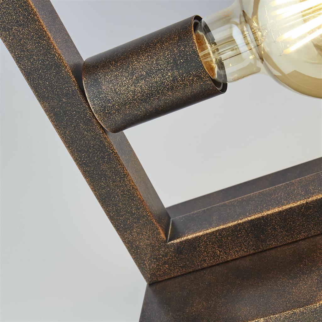 Oblong 2Lt Table Lamp - Rustic Brown Metal