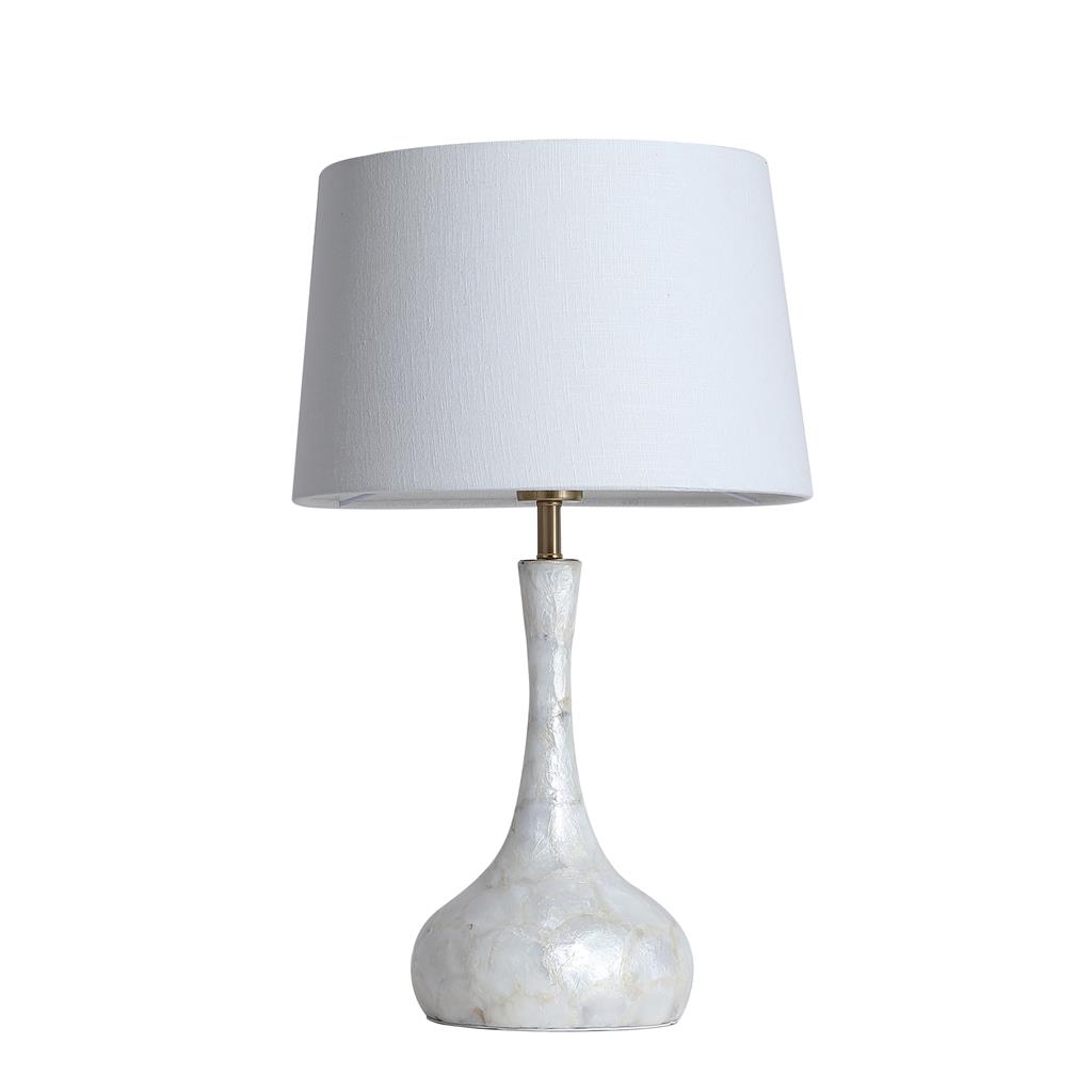 Lux & Belle 1LT Table Lamp-Mother of Pearl & White Linen Sha