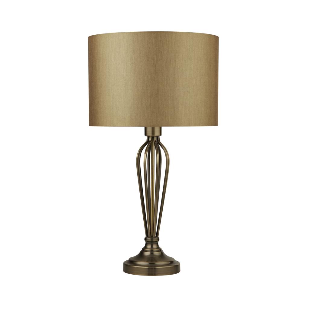 Emma Table Lamp - Antique Brass & Fabric Shade