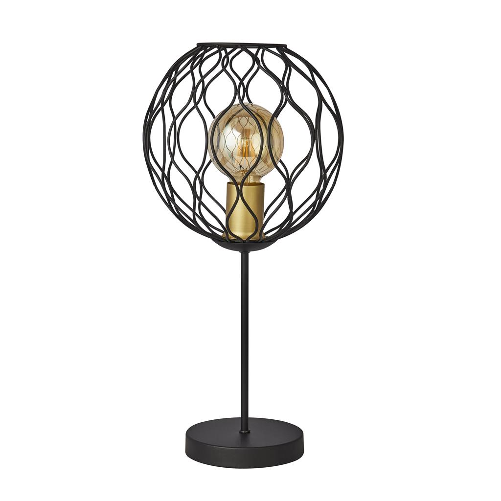 Finesse Table Lamp with Wave Detail - 
Black,Gold Lampholder