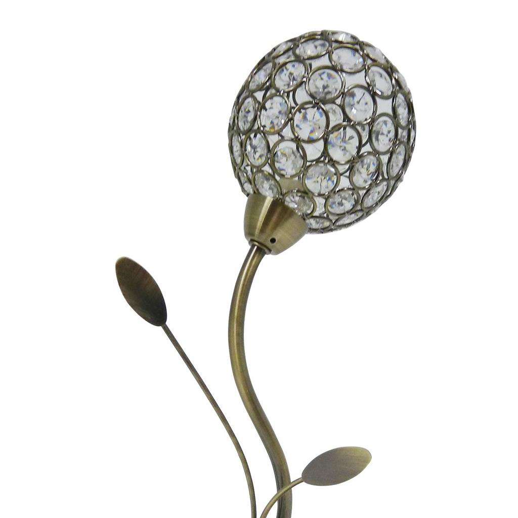 Bellis II Table Lamp - Antique Brass & Clear Crystal Beads