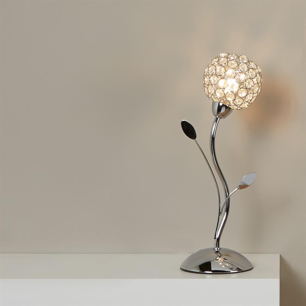 Bellis II Table Lamp - Chrome & Clear Glass Shade