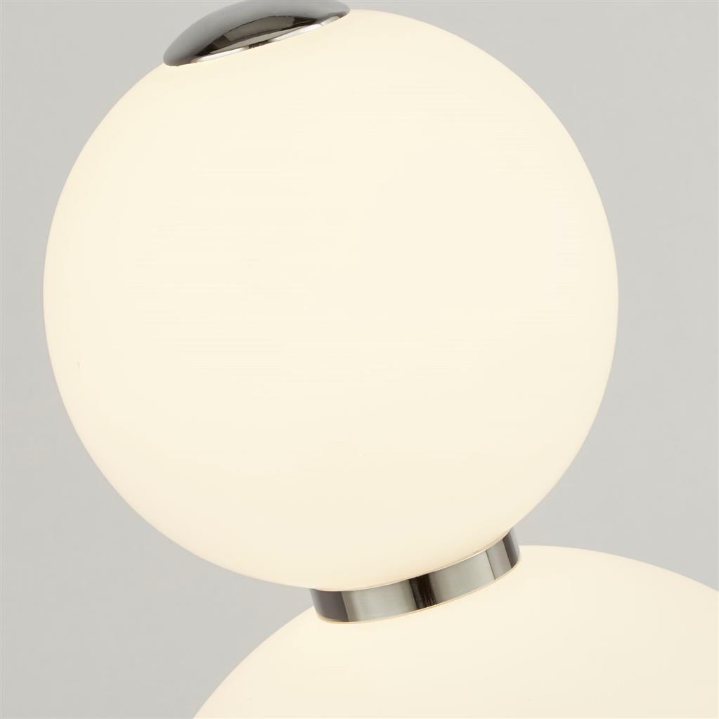 Snowball Table Lamp - Chrome Metal & Opal Glass