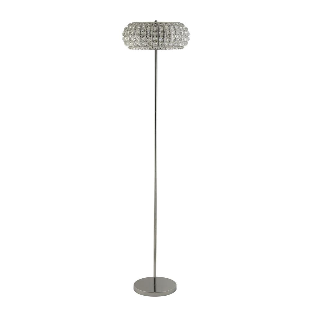Marylin 3LT Floor Lamp - Chrome, Crystal Glass & Sand