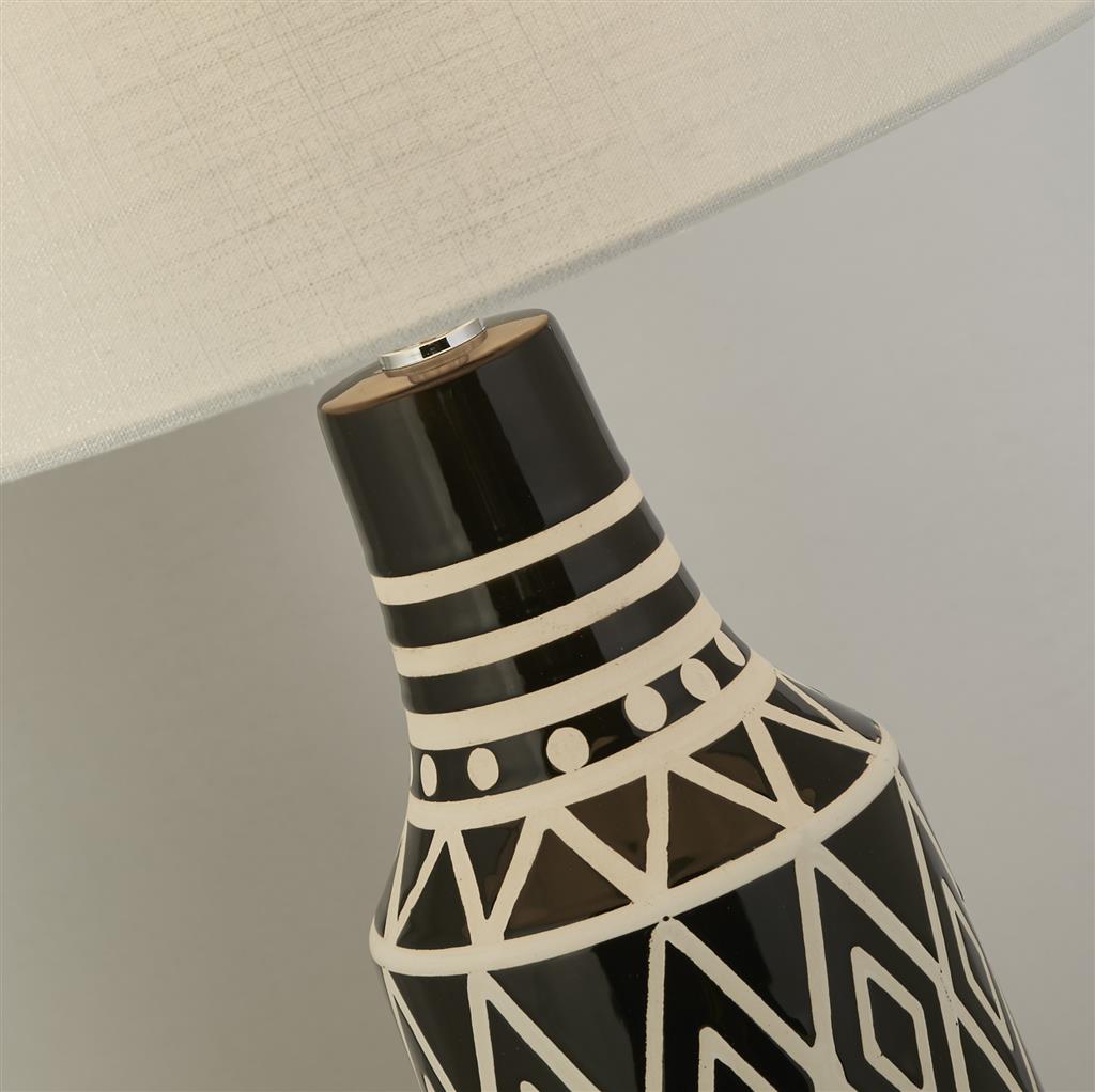 x Bourne Table Lamp - Black & White Ceramic