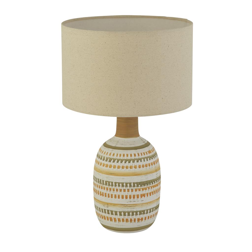 x Calypso Table Lamp - Cream & Grey Ceramic