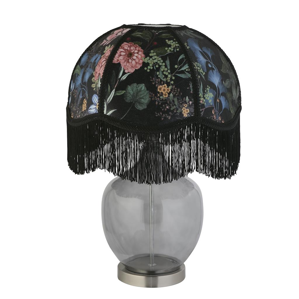 x Regina Table Lamp - Midnight Garden Print With Smoke Glass