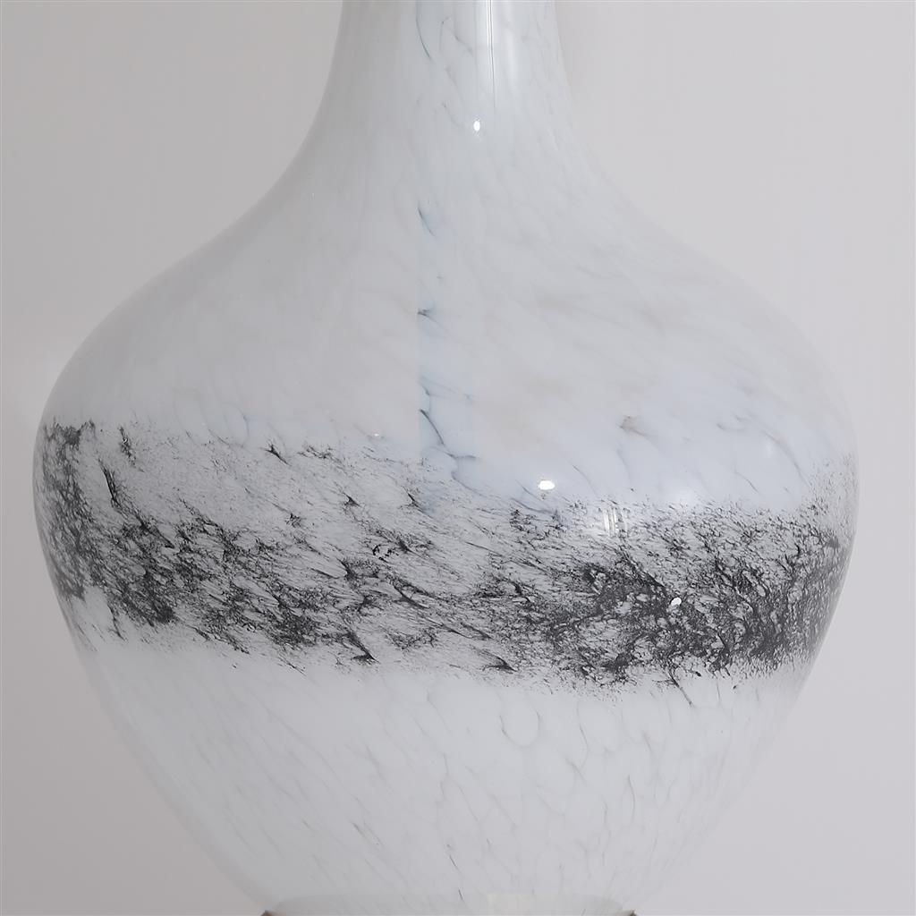 Lux & Belle 1LT TableLamp-White Confetti Glass & White Shade
